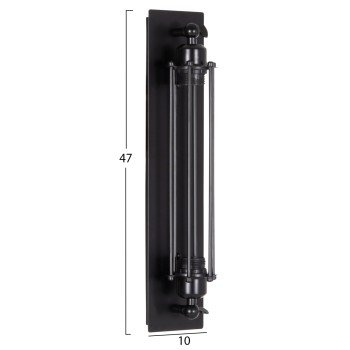 ΑΠΛΙΚΑ ΤΟΙΧΟΥ 2ΦΩΤΗ BEACON HM4463 ΜΕΤΑΛΛΟ ΣΕ ΜΑΥΡΟ 10x10x47Υεκ.