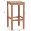 ΣΚΑΜΠΟ ΜΠΑΡ NIKOL HM18109 ΞΥΛΟ ΤΕΑΚ ΣΕ ΦΥΣΙΚΟ 40x40x77Υεκ.