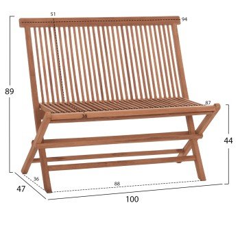ΠΑΓΚΑΚΙ KENDALL HM18128 ΠΤΥΣΣΟΜΕΝΟ ΑΠΟ ΞΥΛΟ ΤΕΑΚ ΣΕ ΦΥΣΙΚΟ ΧΡΩΜΑ 100x47x89Υεκ.
