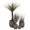 ΣΕΤ 4ΤΜΧ ΓΛΑΣΤΡΕΣ ΣΤΡΟΓΓΥΛΕΣ GARDENER HM4726 FIBERCLAY ΓΚΡΙΖΟΠΡΑΣΙΝΟ Φ52x55Υεκ