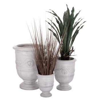 ΣΕΤ 3ΤΜΧ ΓΛΑΣΤΡΕΣ ΜΕ ΑΝΑΓΛΥΦΟ GARDENER HM4729 FIBERCLAY-ΣΕ ΥΠΟΛΕΥΚΟ Φ58x72.5Υεκ