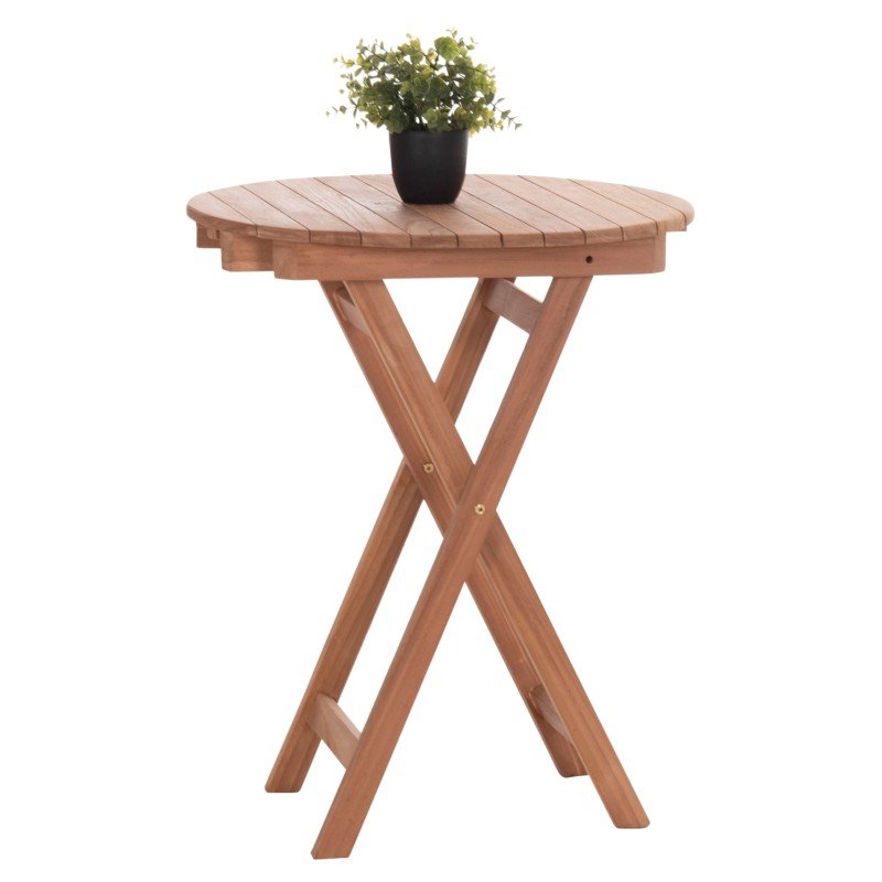 ΤΡΑΠΕΖΙ ΣΚΗΝΟΘΕΤΗ ΣΤΡΟΓΓΥΛΟ HEIDEL HM18120 ΞΥΛΟ TEAK--ΦΥΣΙΚΟ Φ60x75Υεκ.