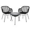 ΣΕΤ ΤΡΑΠΕΖΑΡΙΑΣ 3ΤΜΧ HM11871 ΜΕΤΑΛΛΟ & RATTAN ΣΕ ΜΑΥΡΟ ΧΡΩΜΑ