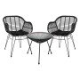 ΣΕΤ ΤΡΑΠΕΖΑΡΙΑΣ 3ΤΜΧ HM11871 ΜΕΤΑΛΛΟ & RATTAN ΣΕ ΜΑΥΡΟ ΧΡΩΜΑ