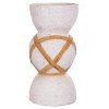 ΔΙΑΚΟΣΜΗΤΙΚΟ ΒΑΖΟ ΔΑΠΕΔΟΥ MAYNARD HM4672.02L TERRACOTTA ΛΕΥΚΟ--RATTAN Φ32x62.5Υεκ.
