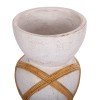 ΔΙΑΚΟΣΜΗΤΙΚΟ ΒΑΖΟ ΔΑΠΕΔΟΥ MAYNARD HM4672.02L TERRACOTTA ΛΕΥΚΟ--RATTAN Φ32x62.5Υεκ.