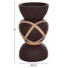 ΔΙΑΚΟΣΜΗΤΙΚΟ ΒΑΖΟ ΔΑΠΕΔΟΥ MAYNARD HM4672.07S TERRACOTTA ΣΟΚΟΛΑΤΙ-RATTAN Φ27.5x50Υεκ