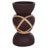 ΔΙΑΚΟΣΜΗΤΙΚΟ ΒΑΖΟ ΔΑΠΕΔΟΥ MAYNARD HM4672.07S TERRACOTTA ΣΟΚΟΛΑΤΙ-RATTAN Φ27.5x50Υεκ