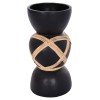 ΔΙΑΚΟΣΜΗΤΙΚΟ ΒΑΖΟ ΔΑΠΕΔΟΥ MAYNARD HM4672.01L TERRACOTTA ΜΑΥΡΟ-RATTAN Φ32x62.5Υεκ