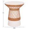 ΒΟΗΘΗΤΙΚΟ ΤΡΑΠΕΖΙ ΣΤΡΟΓΓΥΛΟ DELIA HM18167.02 FIBER CEMENT ΛΕΥΚΟ & RATTAN Φ40x45Υεκ