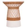 ΒΟΗΘΗΤΙΚΟ ΤΡΑΠΕΖΙ ΣΤΡΟΓΓΥΛΟ DELIA HM18167.02 FIBER CEMENT ΛΕΥΚΟ & RATTAN Φ40x45Υεκ