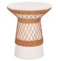 ΒΟΗΘΗΤΙΚΟ ΤΡΑΠΕΖΙ ΣΤΡΟΓΓΥΛΟ DELIA HM18167.02 FIBER CEMENT ΛΕΥΚΟ & RATTAN Φ40x45Υεκ