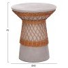 ΒΟΗΘΗΤΙΚΟ ΤΡΑΠΕΖΙ ΣΤΡΟΓΓΥΛΟ DELIA HM18167.03 FIBER CEMENT ΓΚΡΙ & RATTAN Φ40x45Υεκ