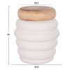 ΣΚΑΜΠΟ PUFFAT HM18172.02 FIBER CEMENT ΛΕΥΚΟ- ΞΥΛΟ TEAK TOP Φ45x46Υεκ.