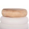 ΣΚΑΜΠΟ PUFFAT HM18172.02 FIBER CEMENT ΛΕΥΚΟ- ΞΥΛΟ TEAK TOP Φ45x46Υεκ.