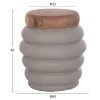 ΣΚΑΜΠΟ PUFFAT HM18172.03 FIBER CEMENT ΓΚΡΙ- ΞΥΛΟ TEAK TOP Φ45x46Υεκ.
