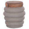 ΣΚΑΜΠΟ PUFFAT HM18172.03 FIBER CEMENT ΓΚΡΙ- ΞΥΛΟ TEAK TOP Φ45x46Υεκ.
