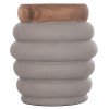 ΣΚΑΜΠΟ PUFFAT HM18172.03 FIBER CEMENT ΓΚΡΙ- ΞΥΛΟ TEAK TOP Φ45x46Υεκ.