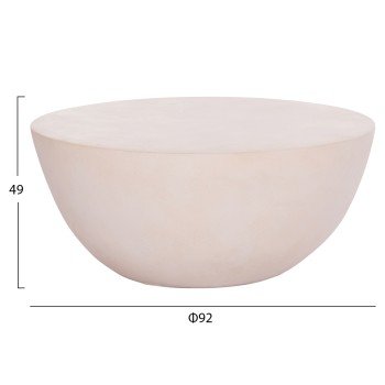 ΤΡΑΠΕΖΙ ΣΑΛΟΝΙΟΥ ΣΤΡΟΓΓΥΛΟ ALLAN HM18162.02 FIBER CEMENT ΣΕ ΛΕΥΚΟ--Φ92x49Υεκ.