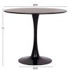ΤΡΑΠΕΖΙ ΣΤΡΟΓΓΥΛΟ BROLIN HM18141.02 MDF TOP-ΒΑΣΗ ΜΕΤΑΛΛΙΚΗ--ΜΑΥΡΟ Φ90x73Υεκ