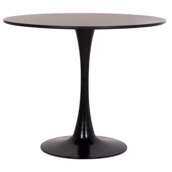 ΤΡΑΠΕΖΙ ΣΤΡΟΓΓΥΛΟ BROLIN HM18141.02 MDF TOP-ΒΑΣΗ ΜΕΤΑΛΛΙΚΗ--ΜΑΥΡΟ Φ90x73Υεκ