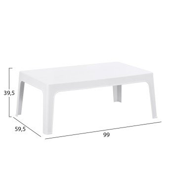 ΤΡΑΠΕΖΑΚΙ ΟΡΘΟΓΩΝΙΟ SLEEK HM6367.01 ΠΟΛΥΠΡΟΠΥΛΕΝΙΟ ΣΕ ΛΕΥΚΟ 105x64x40Υεκ.