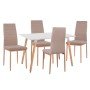 ΣΕΤ ΤΡΑΠΕΖΑΡΙΑΣ 5ΤΜΧ MINIMAL HM11767 ΛΕΥΚΟ MDF-ΜΠΕΖ ΥΦΑΣΜΑ