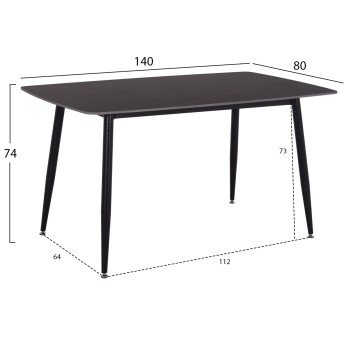 ΤΡΑΠΕΖΙ RAVEN HM18149.02 ΚΕΡΑΜΙΚΟ TOP ΜΕ ΟΨΗ ΜΑΥΡΟ ΜΑΡΜΑΡΟ 140x80x74Υεκ. ΤΡΑΠΕΖΙ RAVEN HM18149.02 ΚΕΡΑΜΙΚΟ TOP ΜΕ ΟΨΗ ΜΑΥΡΟ ΜΑΡΜΑΡΟ 140x80x74Υεκ.