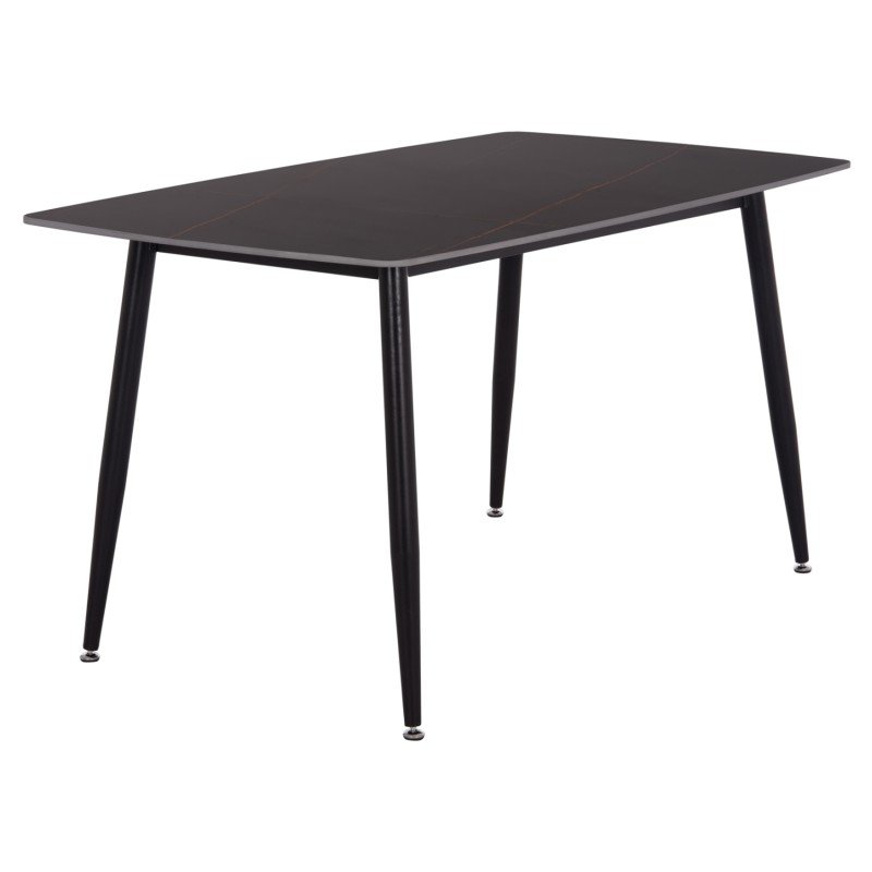 ΤΡΑΠΕΖΙ RAVEN HM18149.02 ΚΕΡΑΜΙΚΟ TOP ΜΕ ΟΨΗ ΜΑΥΡΟ ΜΑΡΜΑΡΟ 140x80x74Υεκ.