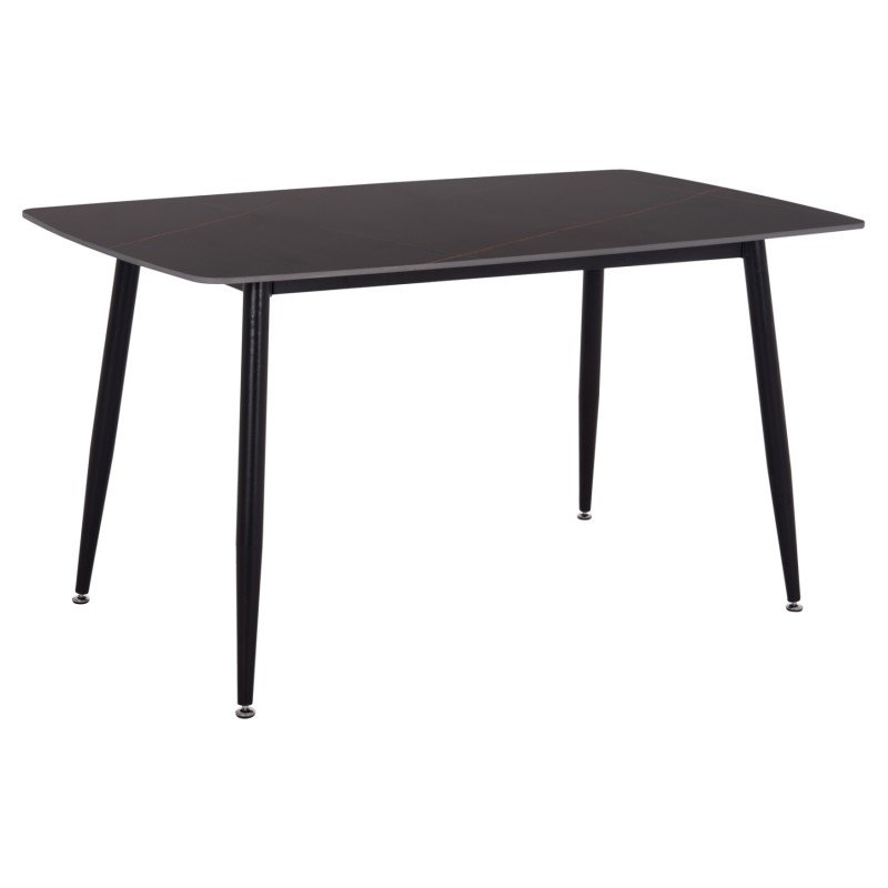 ΤΡΑΠΕΖΙ RAVEN HM18149.02 ΚΕΡΑΜΙΚΟ TOP ΜΕ ΟΨΗ ΜΑΥΡΟ ΜΑΡΜΑΡΟ 140x80x74Υεκ.