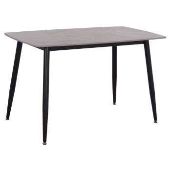 ΤΡΑΠΕΖΙ RAVEN HM9854.13 ΚΕΡΑΜΙΚΟ TOP ΓΚΡΙ ΜΑΡΜΑΡΟ-ΜΑΥΡΟ ΜΕΤΑΛΛΟ 120x70x73Υεκ.