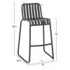 ΣΚΑΜΠΟ ΜΠΑΡ ΑΛΟΥΜΙΝΙΟΥ RACHEL HM6341.01 ΓΚΡΙ 47x56,5x98,5Υεκ.