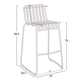 ΣΚΑΜΠΟ ΜΠΑΡ ΑΛΟΥΜΙΝΙΟΥ RACHEL HM6341.02 ΛΕΥΚΟ 47x56,5x98,5Υεκ.