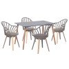 ΣΕΤ ΤΡΑΠΕΖΑΡΙΑΣ 5ΤΜΧ ANAIS HM21176 MDF TOP ΣΕ ΓΚΡΙ--P.P. & PU ΣΕ ΓΚΡΙ