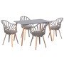 ΣΕΤ ΤΡΑΠΕΖΑΡΙΑΣ 5ΤΜΧ ANAIS HM21176 MDF TOP ΣΕ ΓΚΡΙ--P.P. & PU ΣΕ ΓΚΡΙ