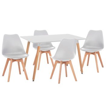 ΣΕΤ ΤΡΑΠΕΖΑΡΙΑΣ 5ΤΜΧ VEGAS HM21184 MDF TOP ΣΕ ΛΕΥΚΟ--ΠΟΔΙΑ ΟΞΙΑΣ