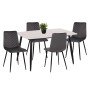 ΣΕΤ ΤΡΑΠΕΖΑΡΙΑΣ 5ΤΜΧ LATRELL HM21192 ΤΡΑΠΕΖΙ ΚΕΡΑΜΙΚΟ TOP-ΒΕΛΟΥΔΟ ΓΚΡΙ ΚΑΡΕΚΛΕΣ