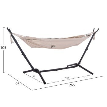 ΑΙΩΡΑ CRAVE HM6304.02 ΑΝΘΡΑΚΙ ΜΕΤΑΛΛΙΚΟΣ ΣΚΕΛΕΤΟΣ--ΜΠΕΖ ΥΦΑΣΜΑ 265x93x105Υεκ
