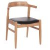 ΠΟΛΥΘΡΟΝΑ CERSEI HM9946.01 RUBBERWOOD ΣΕ LIGHT OAK & PU ΣΕ ΜΑΥΡΟ 57x53x72Υεκ