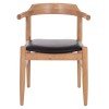 ΠΟΛΥΘΡΟΝΑ CERSEI HM9946.01 RUBBERWOOD ΣΕ LIGHT OAK & PU ΣΕ ΜΑΥΡΟ 57x53x72Υεκ