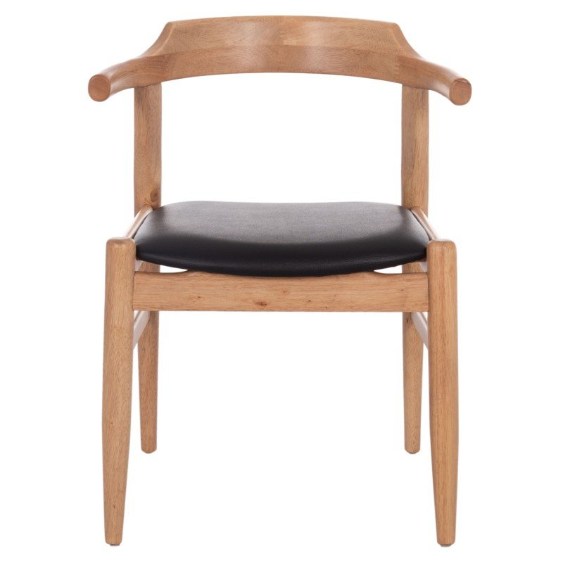 ΠΟΛΥΘΡΟΝΑ CERSEI HM9946.01 RUBBERWOOD ΣΕ LIGHT OAK & PU ΣΕ ΜΑΥΡΟ 57x53x72Υεκ
