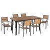 ΣΕΤ ΤΡΑΠΕΖΑΡΙΑΣ TABER HM21198 ΤΡΑΠΕΖΙ & 6 ΠΟΛΥΘΡΟΝΕΣ-ΑΛΟΥΜΙΝΙΟ & POLYWOOD-ΑΝΘΡΑΚΙ