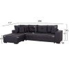 ΓΩΝΙΑΚΟΣ ΚΑΝΑΠΕΣ-ΚΡΕΒΑΤΙ ΜΕ ΑΠΟΘ.ΧΩΡΟ TRENDSTON HM3302.01L ΓΚΡΙ ΥΦΑΣΜΑ 298x177x95Υεκ