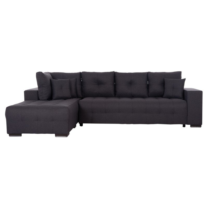 ΓΩΝΙΑΚΟΣ ΚΑΝΑΠΕΣ-ΚΡΕΒΑΤΙ ΜΕ ΑΠΟΘ.ΧΩΡΟ TRENDSTON HM3302.01L ΓΚΡΙ ΥΦΑΣΜΑ 298x177x95Υεκ