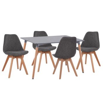 ΣΕΤ ΤΡΑΠΕΖΑΡΙΑΣ 5ΤΜΧ VEGAS HM21177 MDF TOP ΣΕ ΓΚΡΙ--ΥΦΑΣΜΑ ΣΕ ΓΚΡΙ