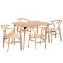 ΣΕΤ ΤΡΑΠΕΖΑΡΙΑΣ 5ΤΜΧ BRAVE HM21182 MDF TOP-ΞΥΛΟ ΟΞΙΑΣ & PAPER ROPE ΣΕ ΦΥΣΙΚΟ
