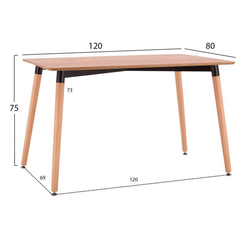 ΣΕΤ ΤΡΑΠΕΖΑΡΙΑΣ 5ΤΜΧ LUCIEN HM21183 MDF TOP & ΞΥΛΟ ΟΞΙΑΣ ΣΕ ΦΥΣΙΚΟ ΧΡΩΜΑ