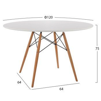 ΣΕΤ ΤΡΑΠΕΖΑΡΙΑΣ 5ΤΜΧ MAGGIE HM21186 MDF TOP & ΠΟΛΥΠΡΟΠΥΛΕΝΙΟ ΣΕ ΛΕΥΚΟ ΧΡΩΜΑ