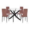ΣΕΤ ΤΡΑΠΕΖΑΡΙΑΣ 5ΤΜΧ LADY HM21199.02 ΓΥΑΛΙ--ΜΕΤΑΛΛΟ ΣΕ ΜΑΥΡΟ & ΒΕΛΟΥΔΟ ΣΑΠΙΟ ΜΗΛΟ
