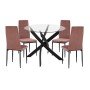 ΣΕΤ ΤΡΑΠΕΖΑΡΙΑΣ 5ΤΜΧ LADY HM21199.02 ΓΥΑΛΙ--ΜΕΤΑΛΛΟ ΣΕ ΜΑΥΡΟ & ΒΕΛΟΥΔΟ ΣΑΠΙΟ ΜΗΛΟ